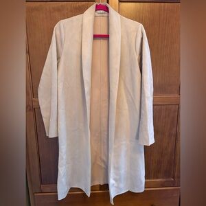 Zara Blush Suede Trench Coat